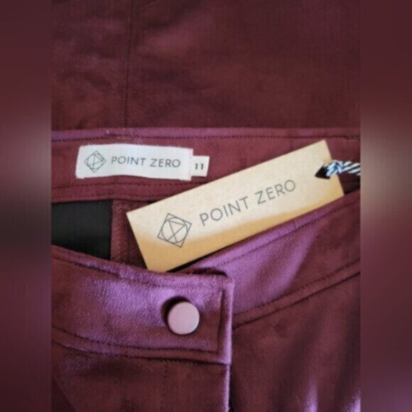 Point Zero Velvet Faux Suede Wine Color  Skirt New Sz 11 - Picture 11 of 11